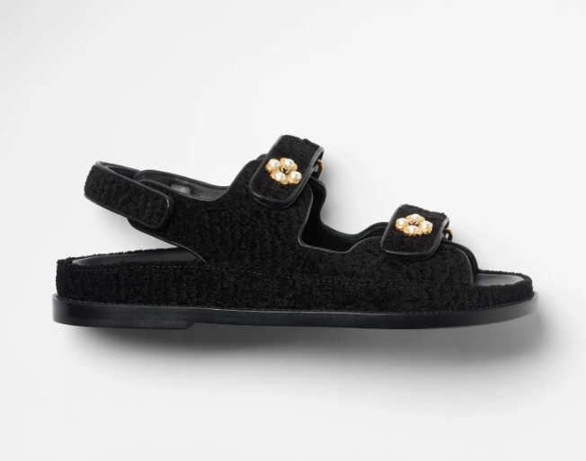 sandal chanel tweed black