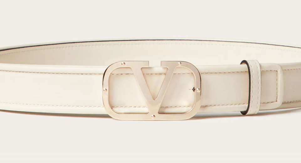 that lung valentino VLOGO TYPE CALFSKIN BELT