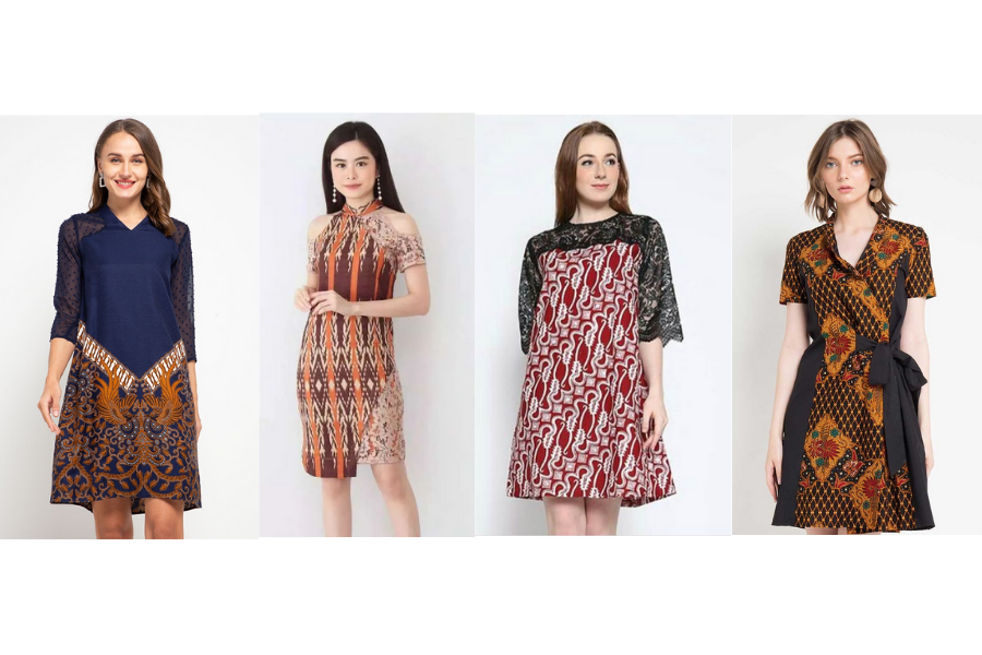 Model Baju Dress Batik Slit