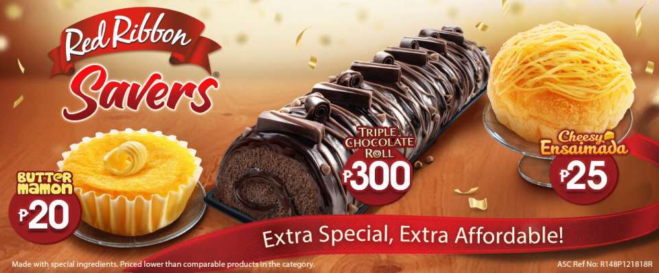 red Ribbon Schokoladenkuchen Preis und Ensaimada