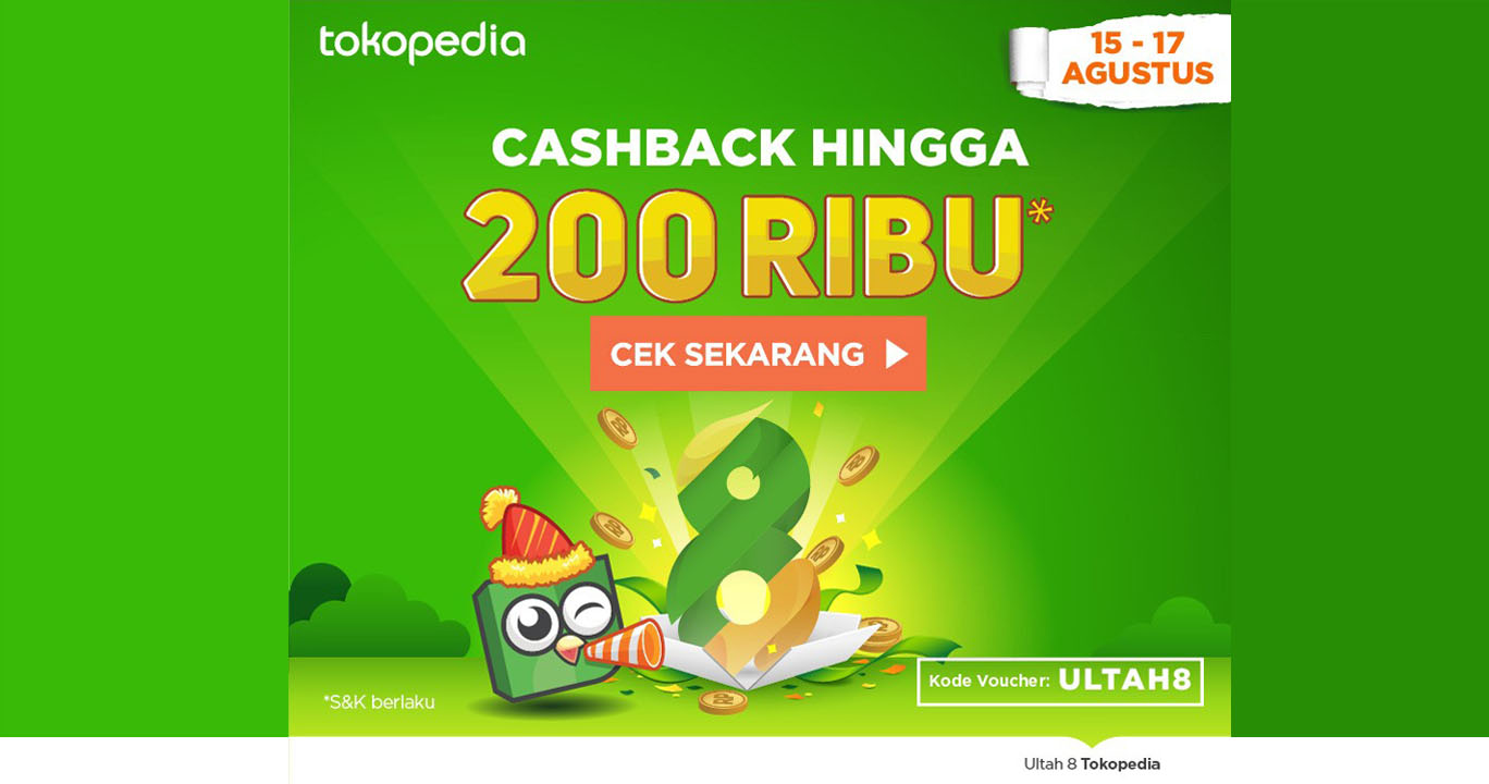 Tokopedia Cashback Rp 200.000 Cuma 3 Hari